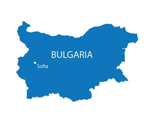 Carte bleue de Bulgria avec indication de Sofia — Image vectorielle