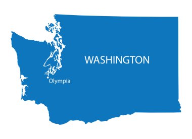 Washington mavi harita Olympia göstergesi ile