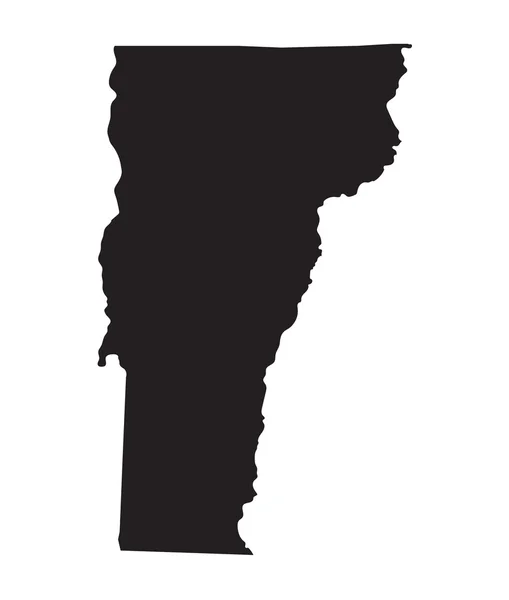 Mapa preto de Vermont — Vetor de Stock