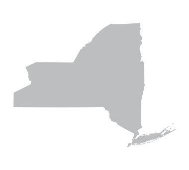 Grey map of New York clipart