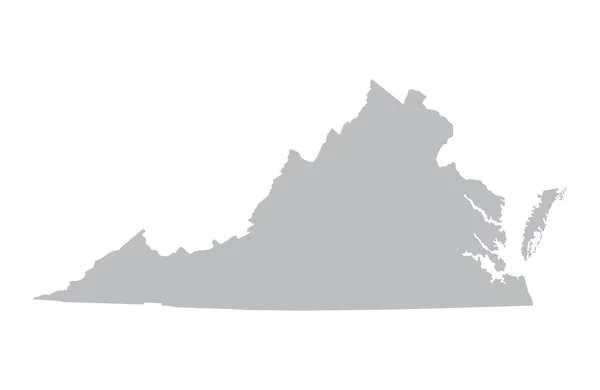 Γκρι χάρτη της Βιρτζίνια — Διανυσματικό Αρχείο