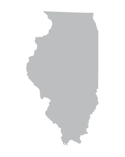 Grijze kaart van Illinois — Stockvector