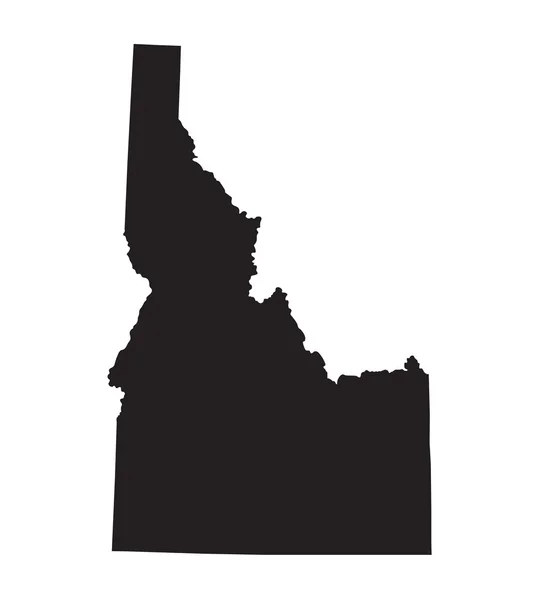 Negro mapa de Idaho — Vector de stock