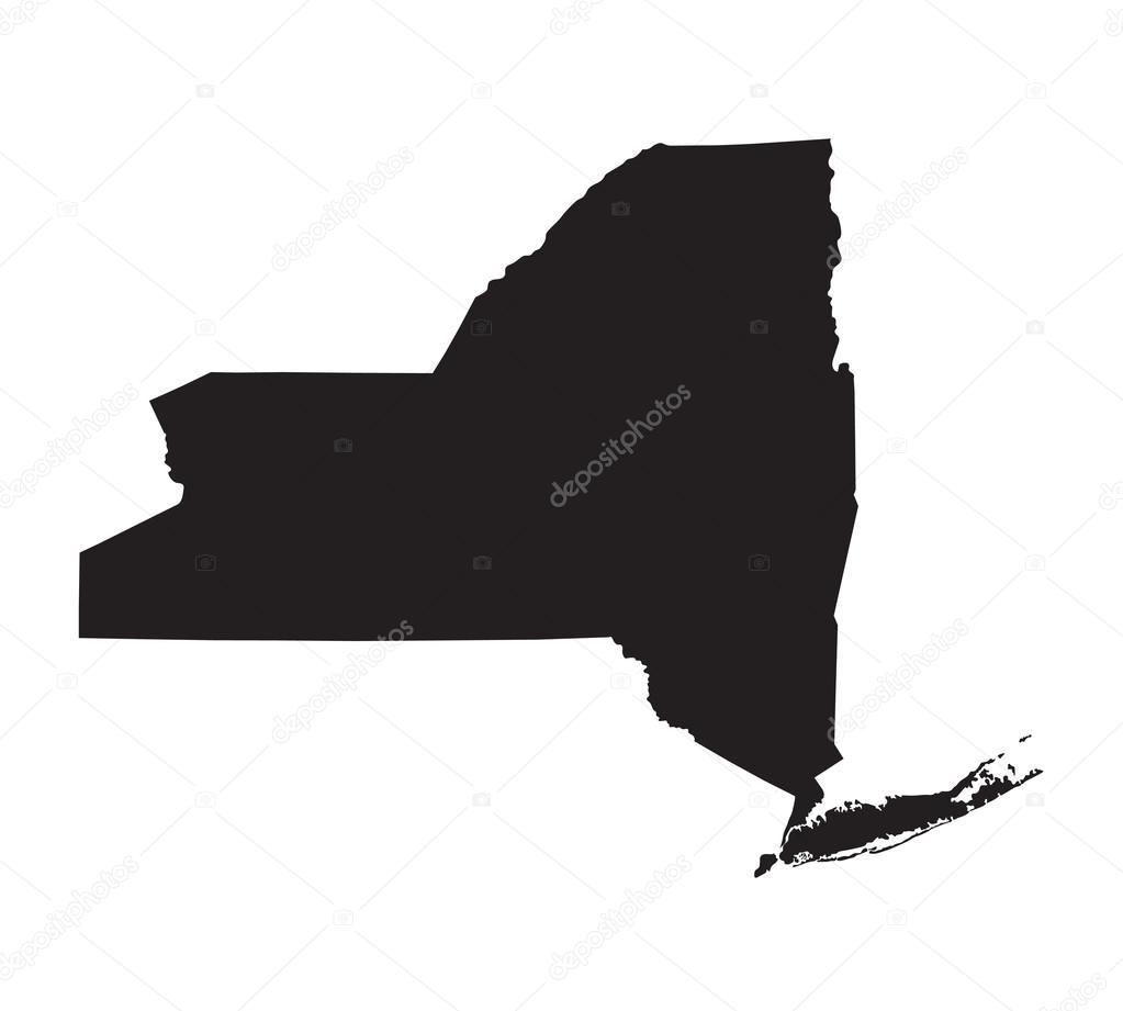 Black map of New York