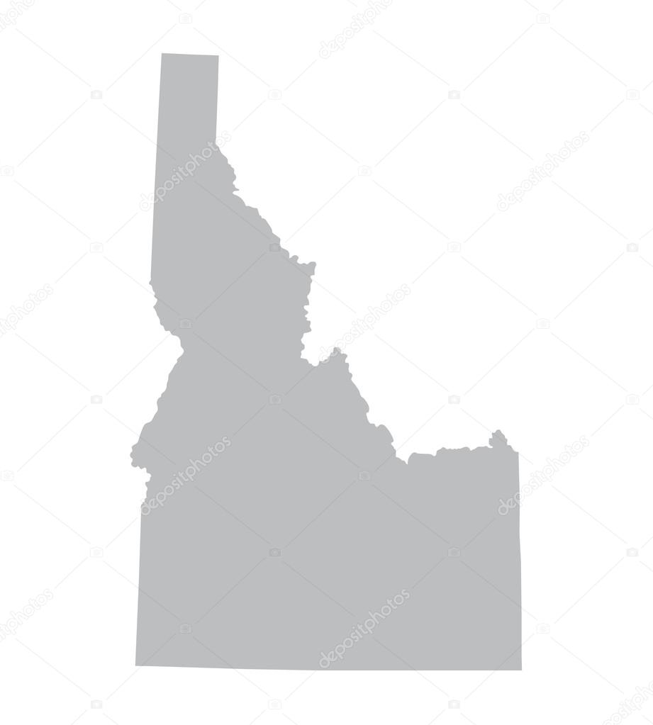 Grey map of Idaho