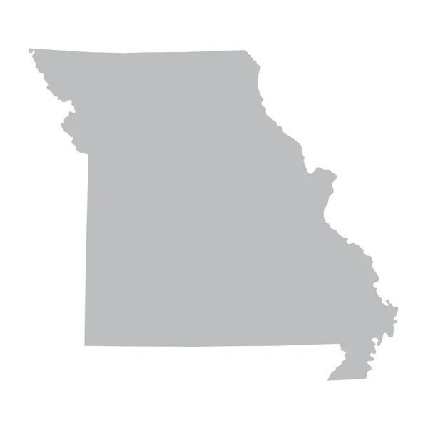 Gris mapa de Missouri — Vector de stock