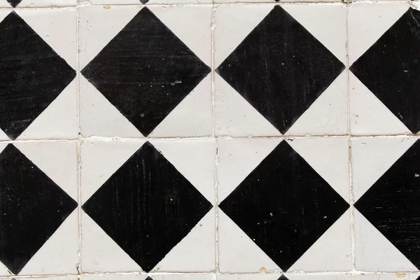 Preto e branco azulejos fundo — Fotografia de Stock