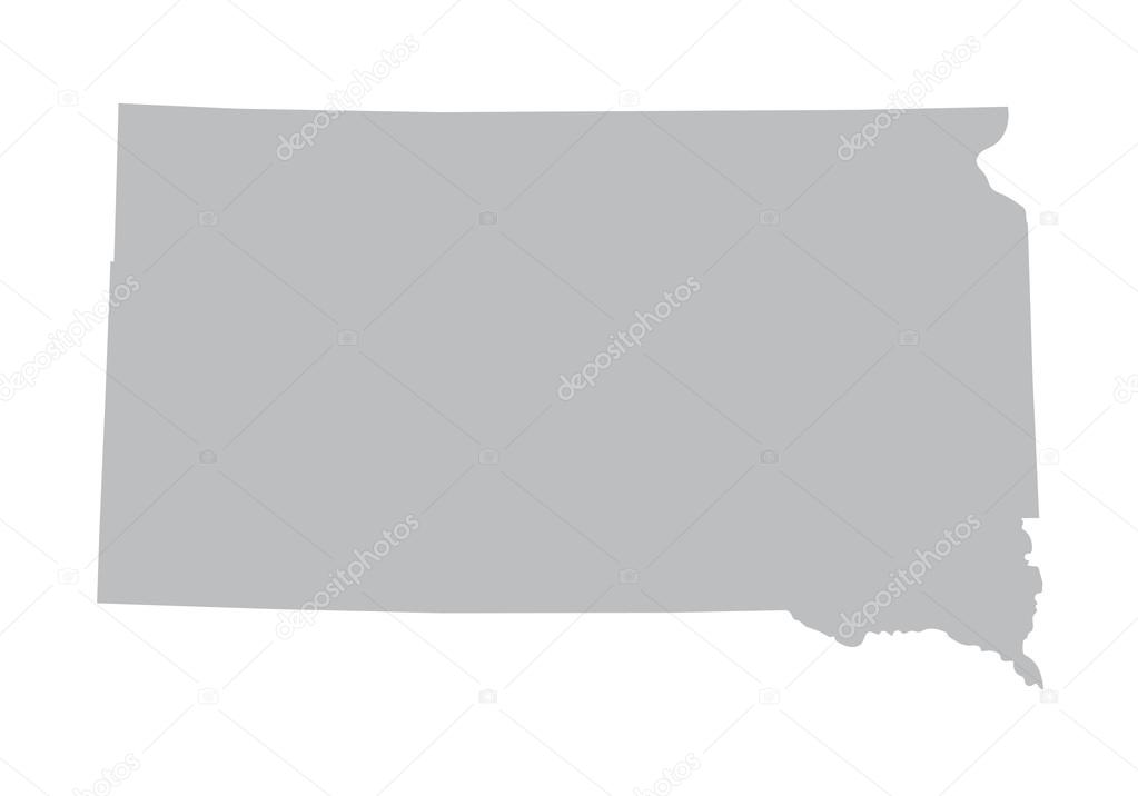 Grey map of South Dakota