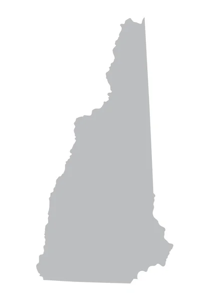 Gris mapa de New Hampshire — Vector de stock