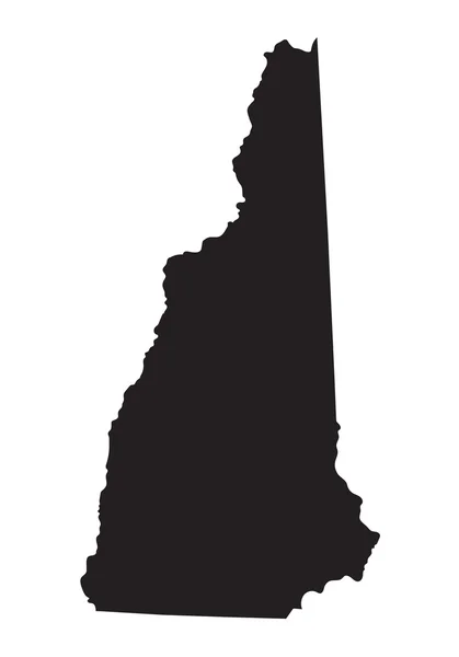 Preto mapa de New Hampshire —  Vetores de Stock