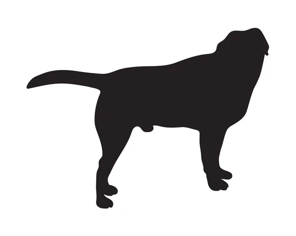 Svart siluett av stående hund — Stock vektor