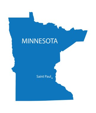 Minnesota mavi harita Saint Paul göstergesi ile