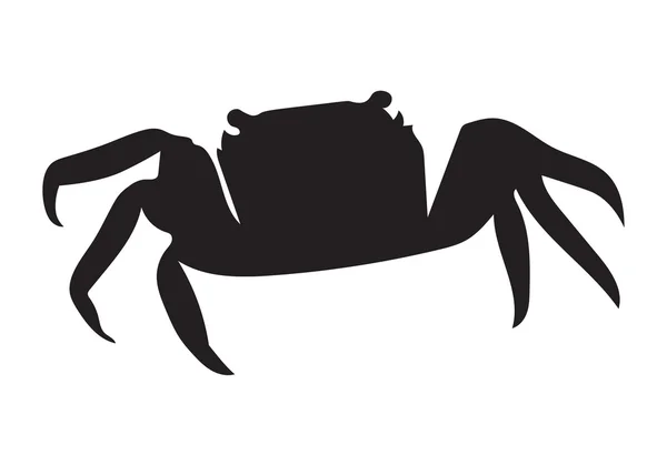 Silhouette crabe noir — Image vectorielle