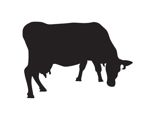Sylwetka Czarna krowa — Wektor stockowy