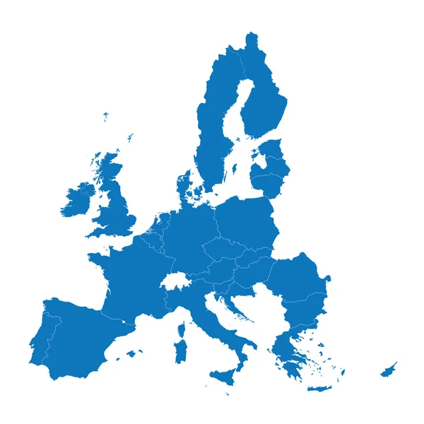 Mapa azul de la Unión Europea — Vector de stock