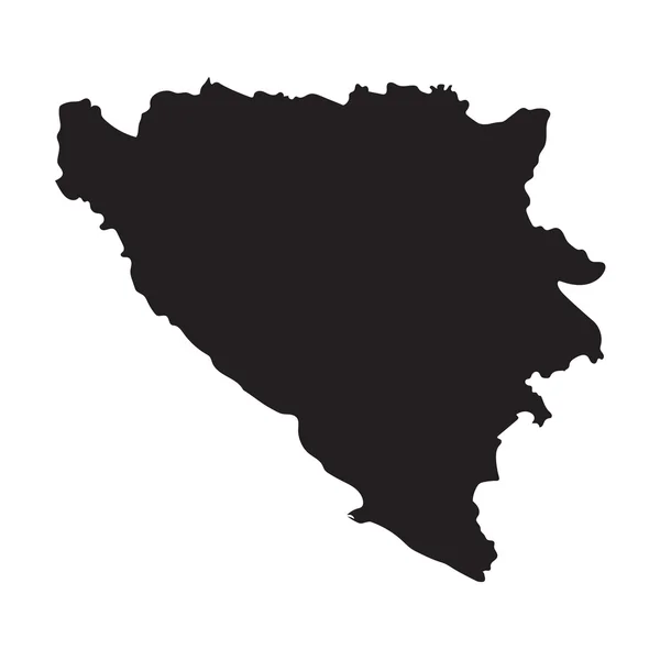 Black map of Bosnia and Herzegovina — Stock Vector