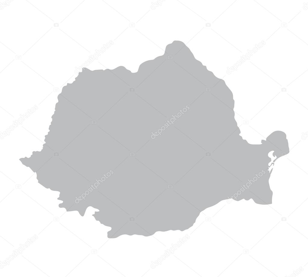 grey map of Romania