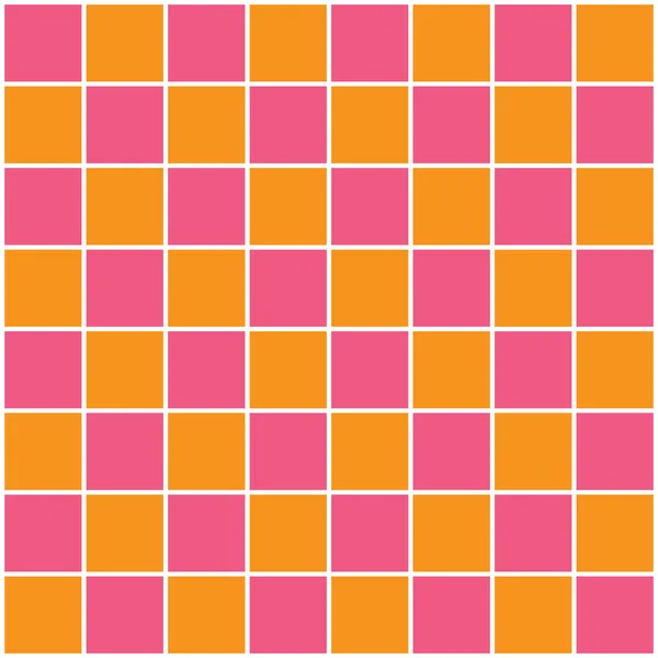 핑크와 오렌지 체크 무늬 패턴 — 스톡 벡터