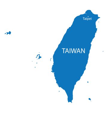 Tayvan Taipei göstergesi ile mavi Haritası