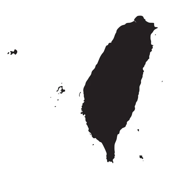 Fekete Tajvan Térkép — Stock Vector