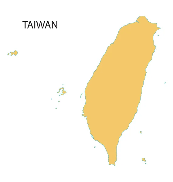 Mapa amarelo de Taiwan —  Vetores de Stock