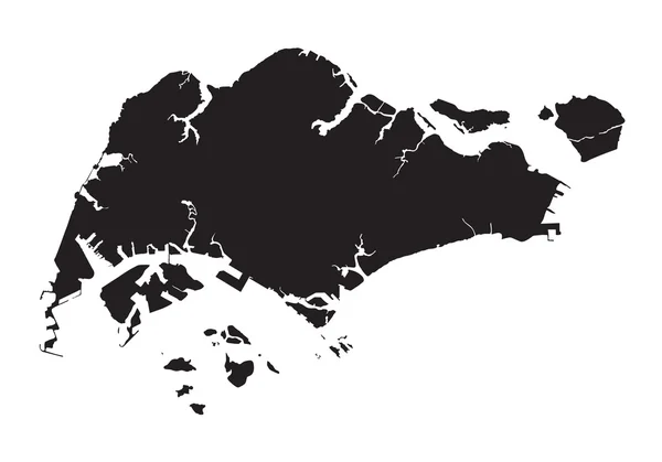 Carte noire de Singapour — Image vectorielle