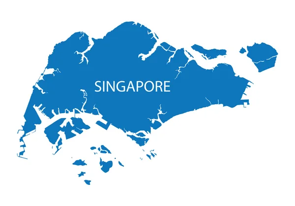 Blauwe kaart van singapore — Stockvector