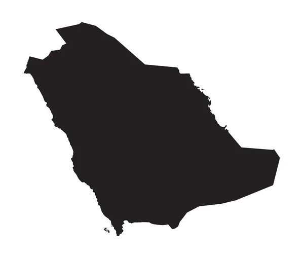 Mapa vetorial preto da Arábia Saudita — Vetor de Stock
