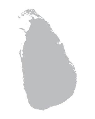 grey vector map of Sri Lanka clipart
