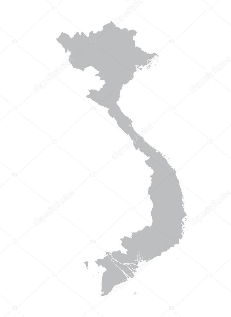 grey vector map of Vietnam