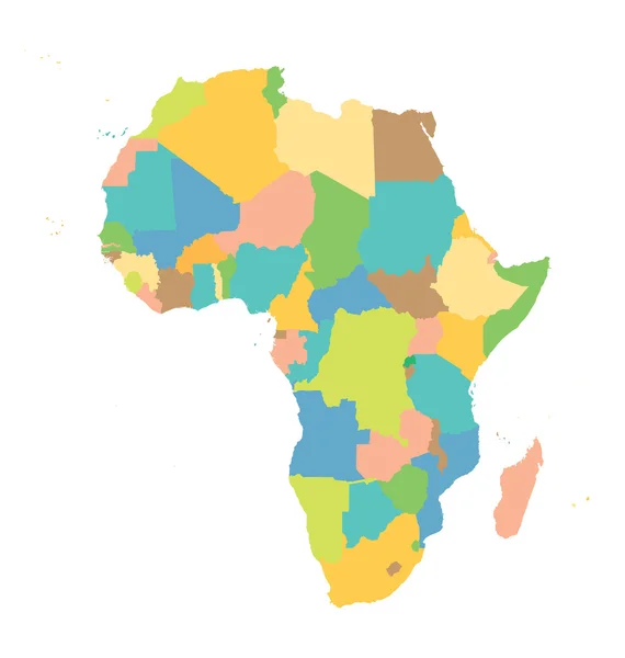 Farbenfrohe Vektorkarte Afrikas — Stockvektor