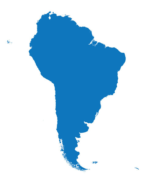 blue vector map of South America