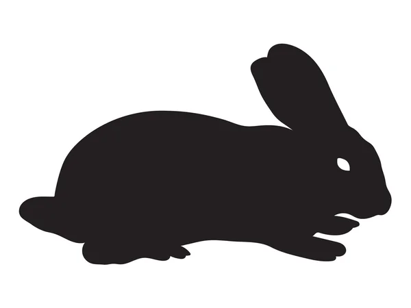 stock vector black silhouette of rabbit