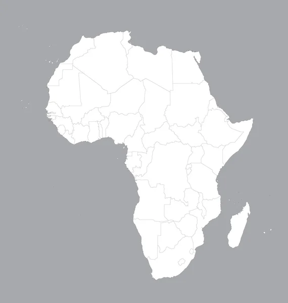 Carte blanche de l'Afrique — Image vectorielle