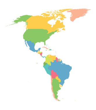 renkli Amerika Haritası