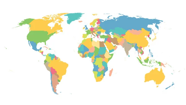 Carte colorée du monde — Image vectorielle