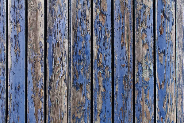 Textura de madeira com descascamento tinta azul — Fotografia de Stock