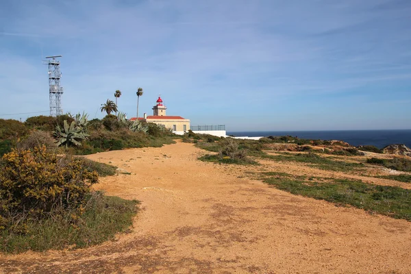 Farol da Ponta da Piedade lighthouse Lagos, Algarve, Portuga içinde — Stok fotoğraf
