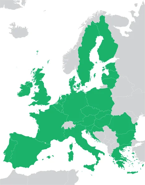 Mapa verde da União Europeia — Vetor de Stock