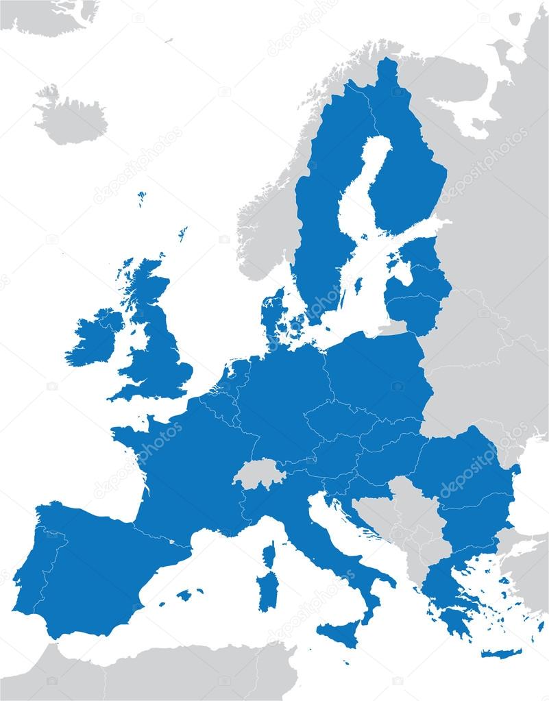 blue European Union map