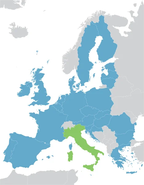 Europa en Europese Unie kaart met vermelding van Italië — Stockvector