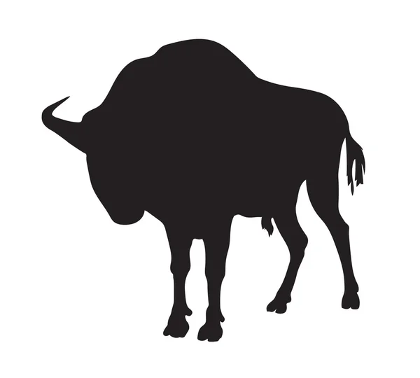 Black silhouette of aurochs — Stock Vector
