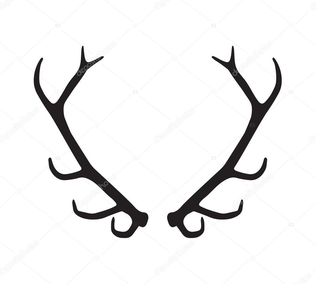 black silhouette of antlers