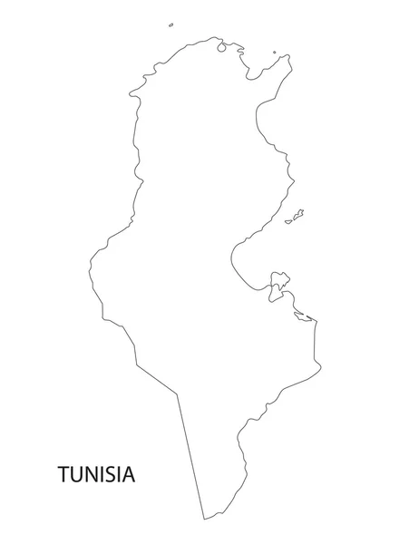 Zarys Tunezja mapa — Wektor stockowy