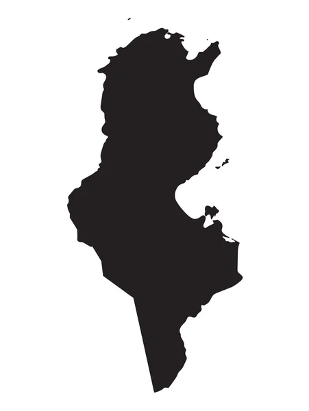 Mapa negro de Túnez — Vector de stock