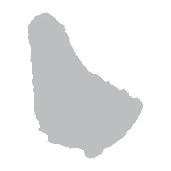 Mappa grigia di Barbados — Vettoriale Stock