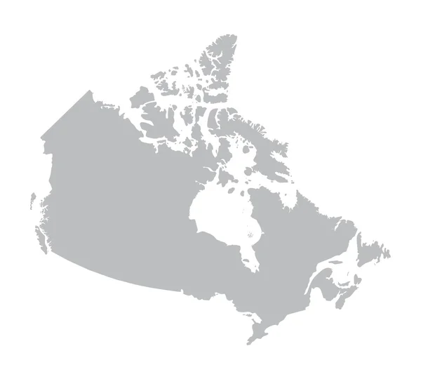 Grey map of Canada — Stock Vector