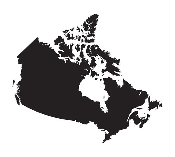 Mapa negro de Canadá — Vector de stock