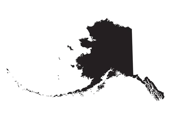 Black map of Alaska — Stock Vector