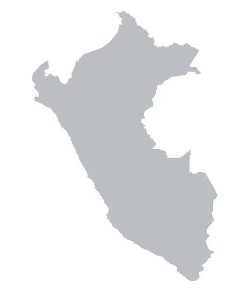 Mapa gris de Perú — Vector de stock